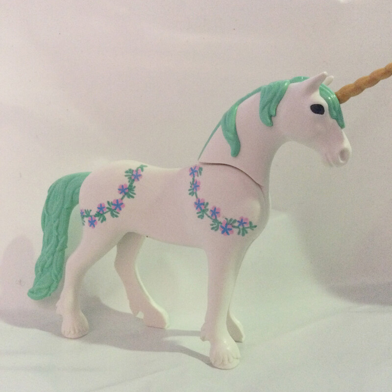playmobil grande licorne décorée verte