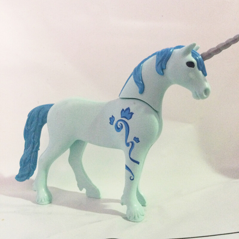 playmobil grande licorne décorée bleue