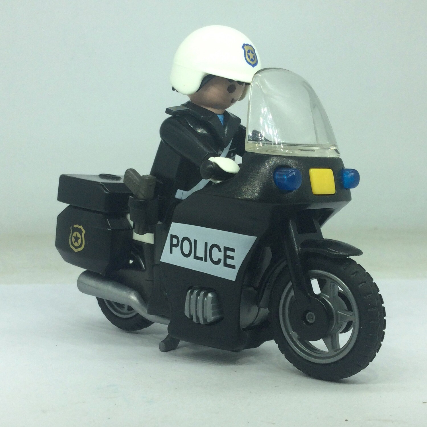 playmobil moto de police noire