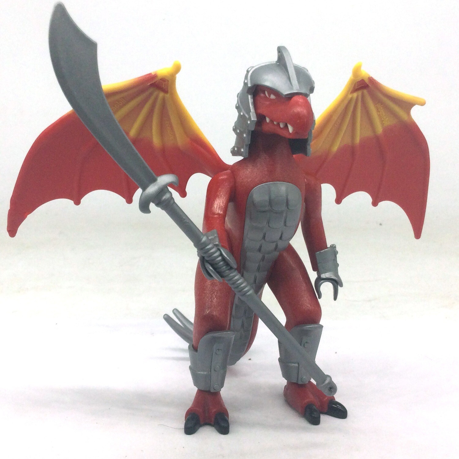 Playmobil dragon ailé guerrier rouge