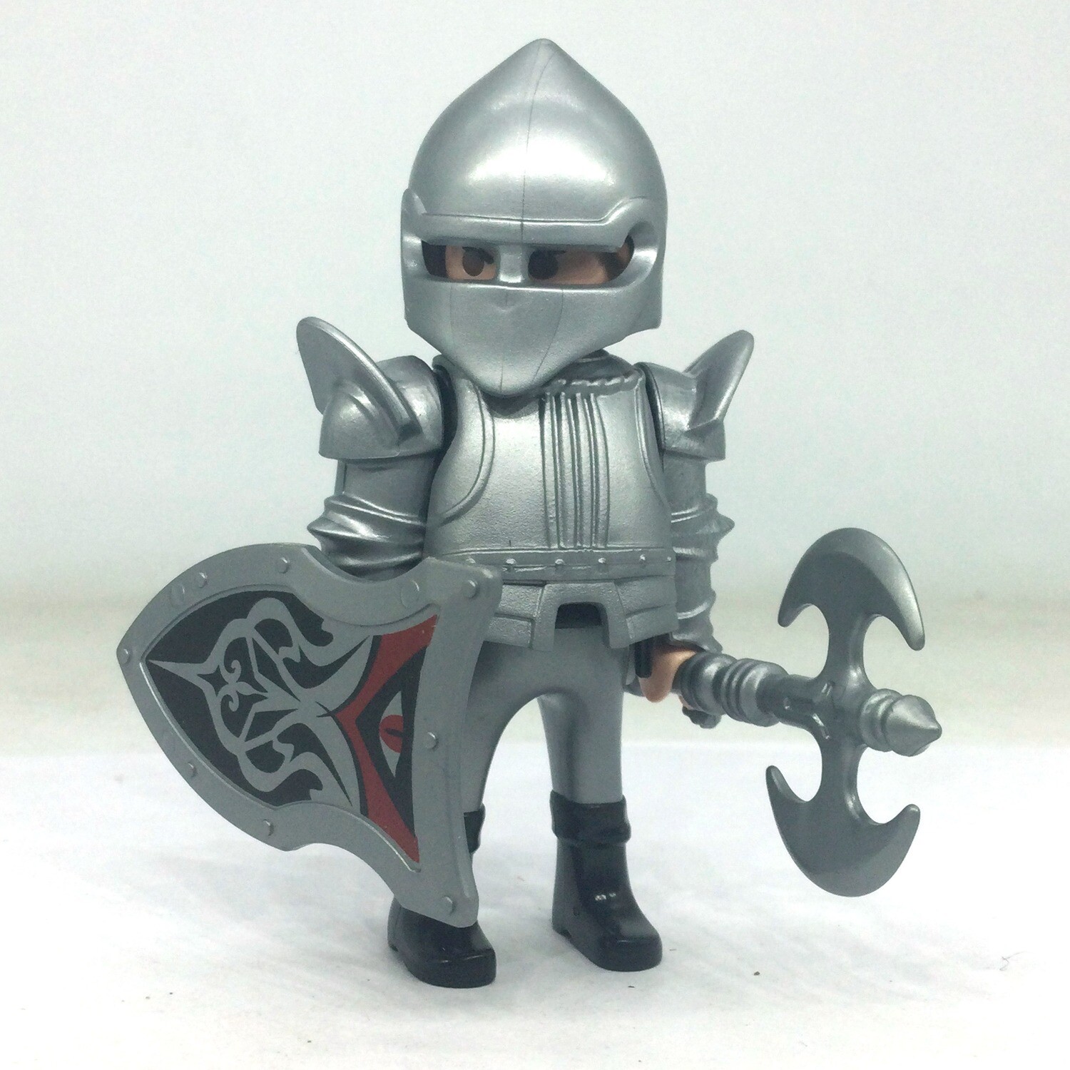 playmobil chevalier gris argent 2