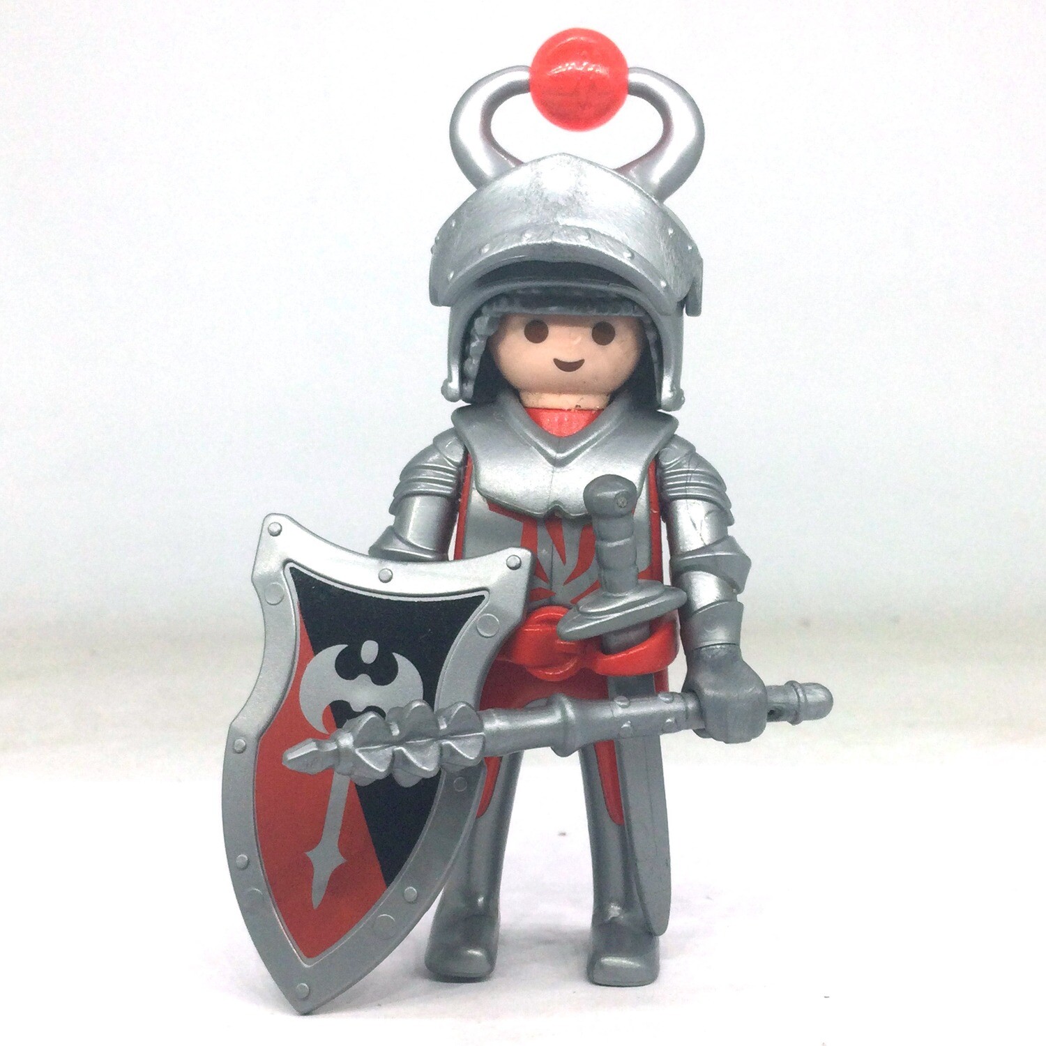 playmobil chevalier capitaine rouge