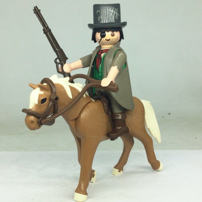 Playmobil cow boy bandit à cheval
