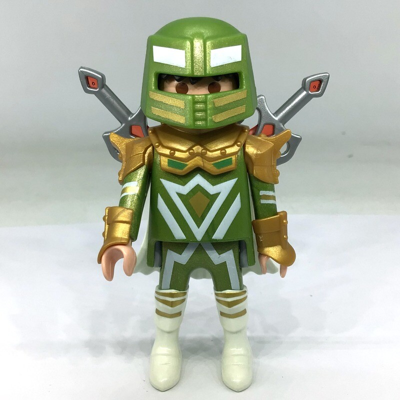playmobil S15 chevalier vert or
