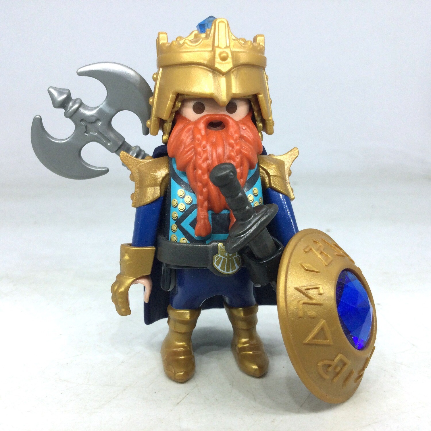 playmobil roi nain guerrier or