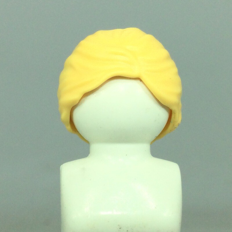 playmobil perruque cheveux blond chignon troué et percé 13720