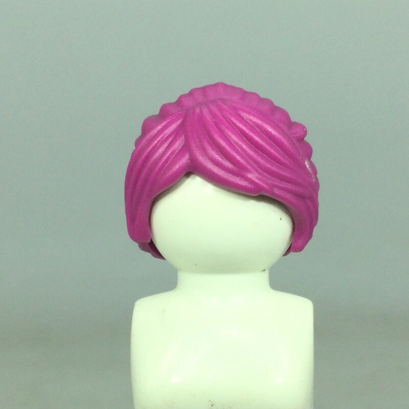 playmobil perruque Cheveux roses attachés 12523
