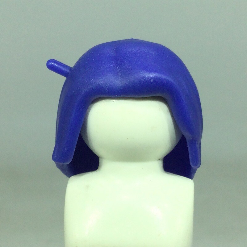 playmobil perruque Cheveux bleu marine