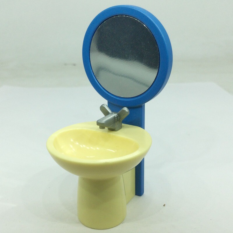 playmobil lavabo avec miroir bleu