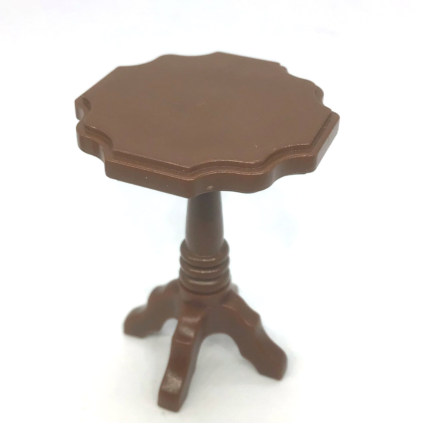 playmobil guéridon rond marron