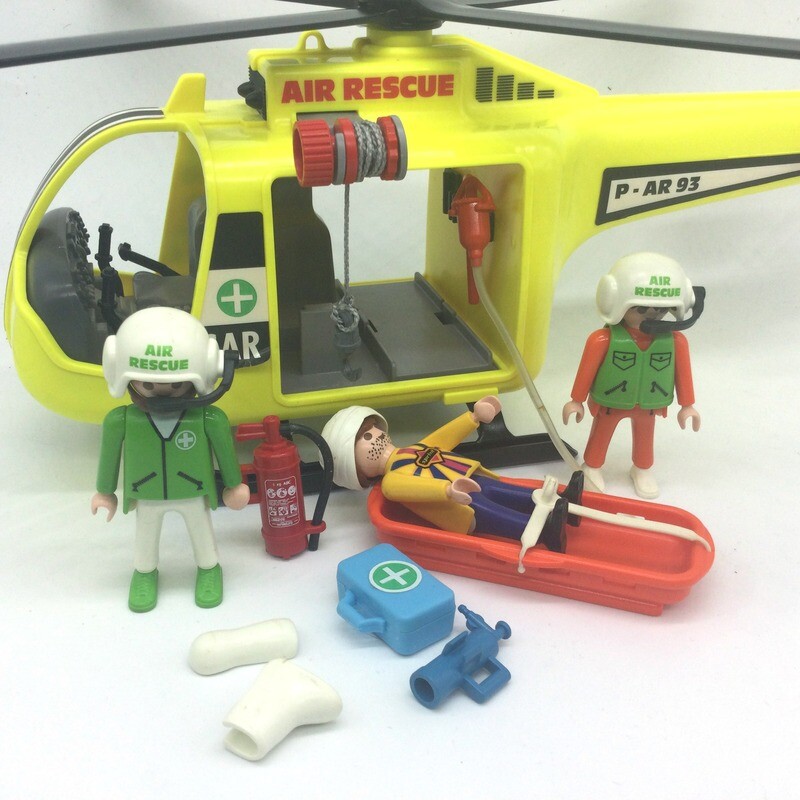 Playmobil hélico hélicoptère de secours jaune