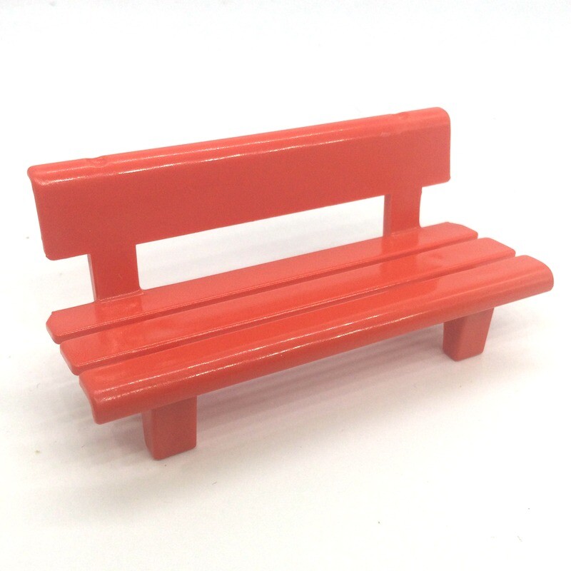 playmobil banc exterieur rouge