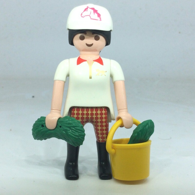 playmobil ecuyere marron beige
