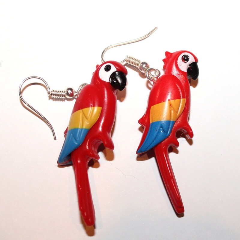 playmobil création boucles d'oreille perroquet multicolore