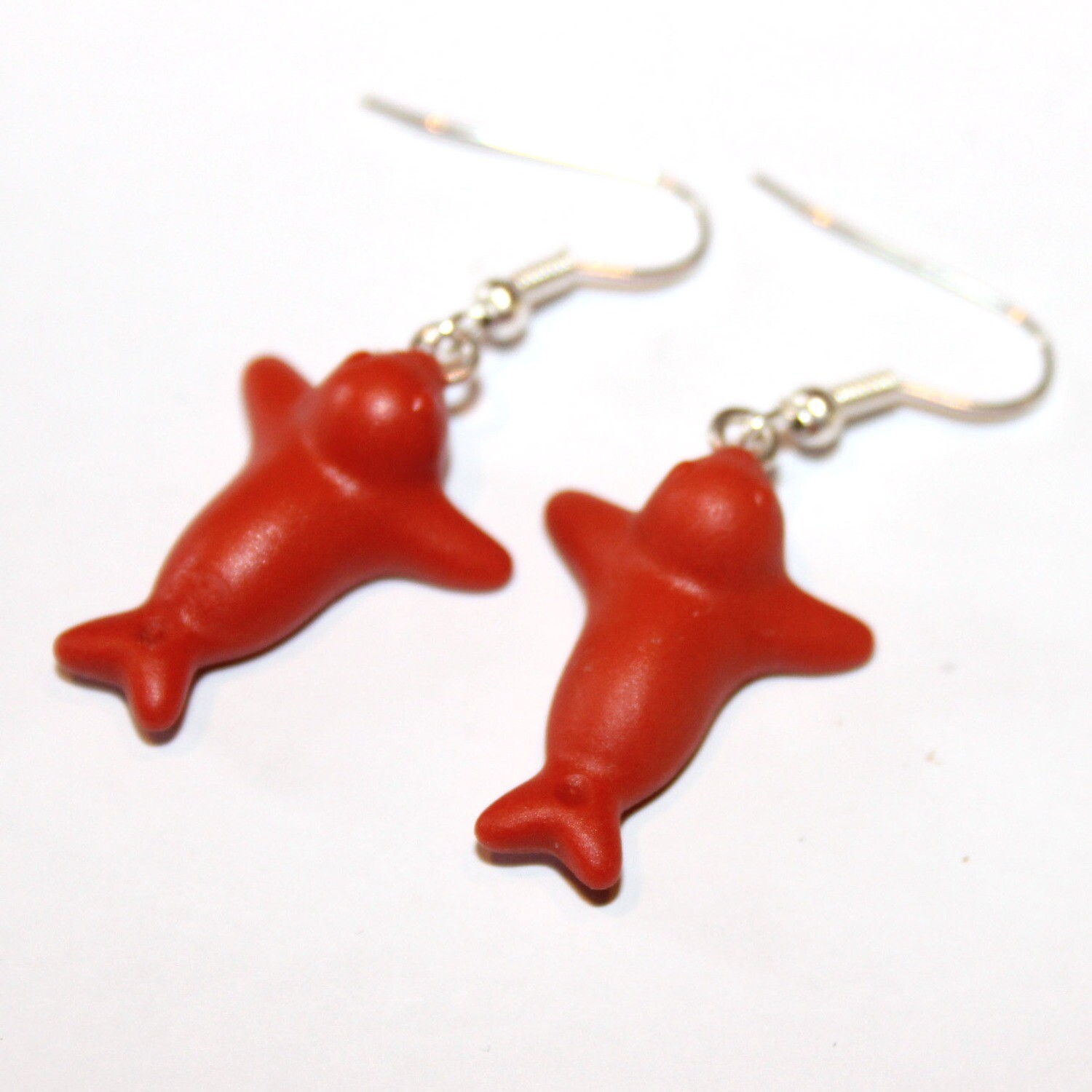 playmobil création boucles d'oreille bébé phoque rouge