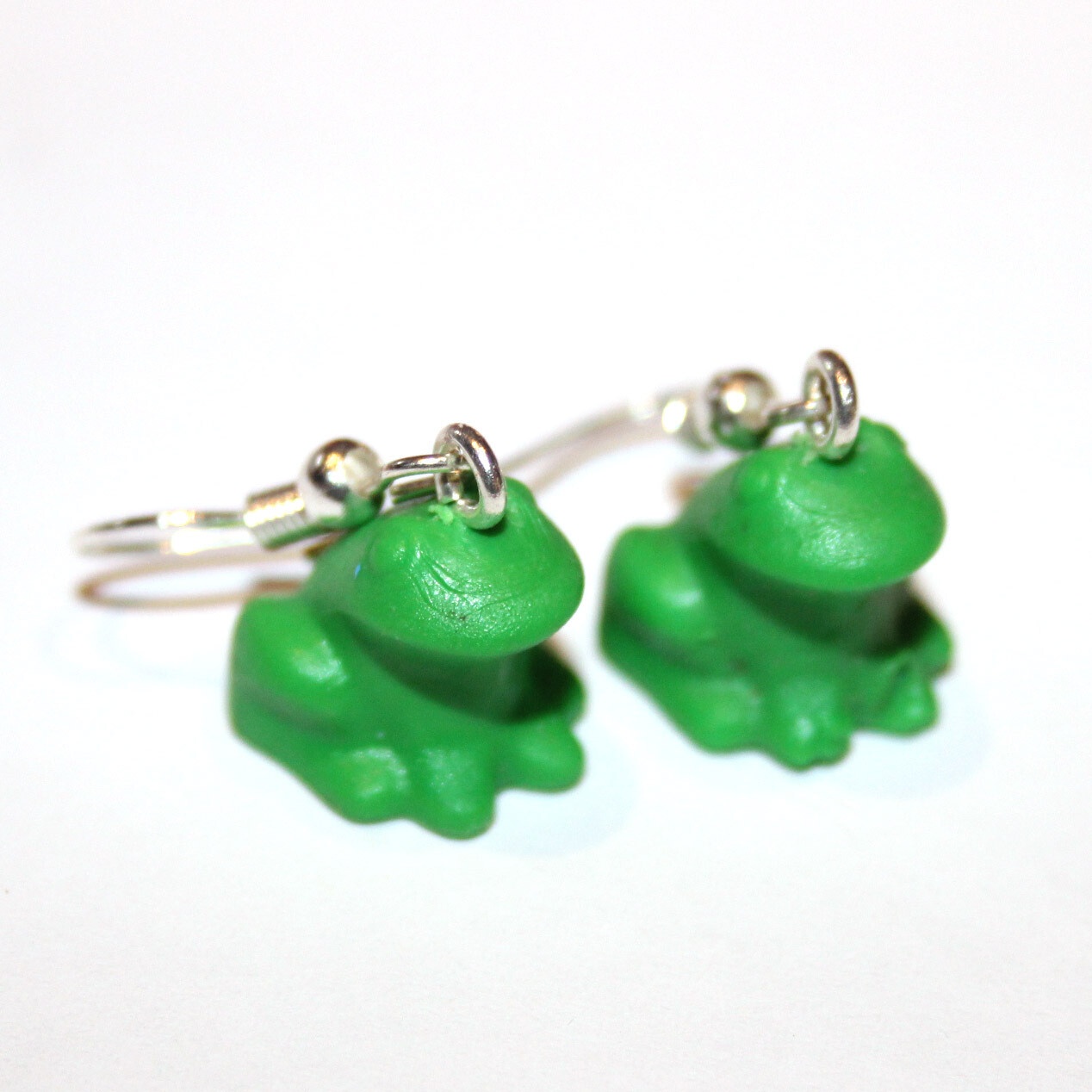 playmobil création boucles d'oreille grenouille verte
