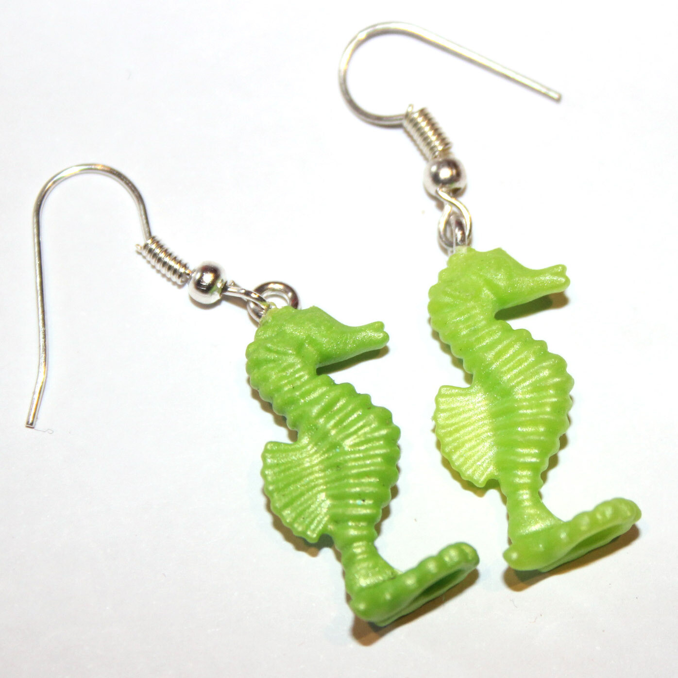 playmobil création boucles d'oreille hippocampe vert