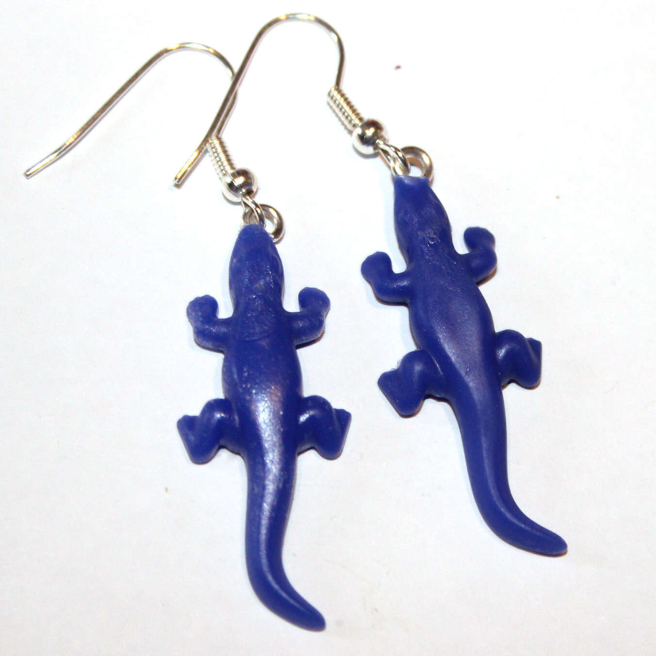 playmobil création boucles d'oreille lézard bleu