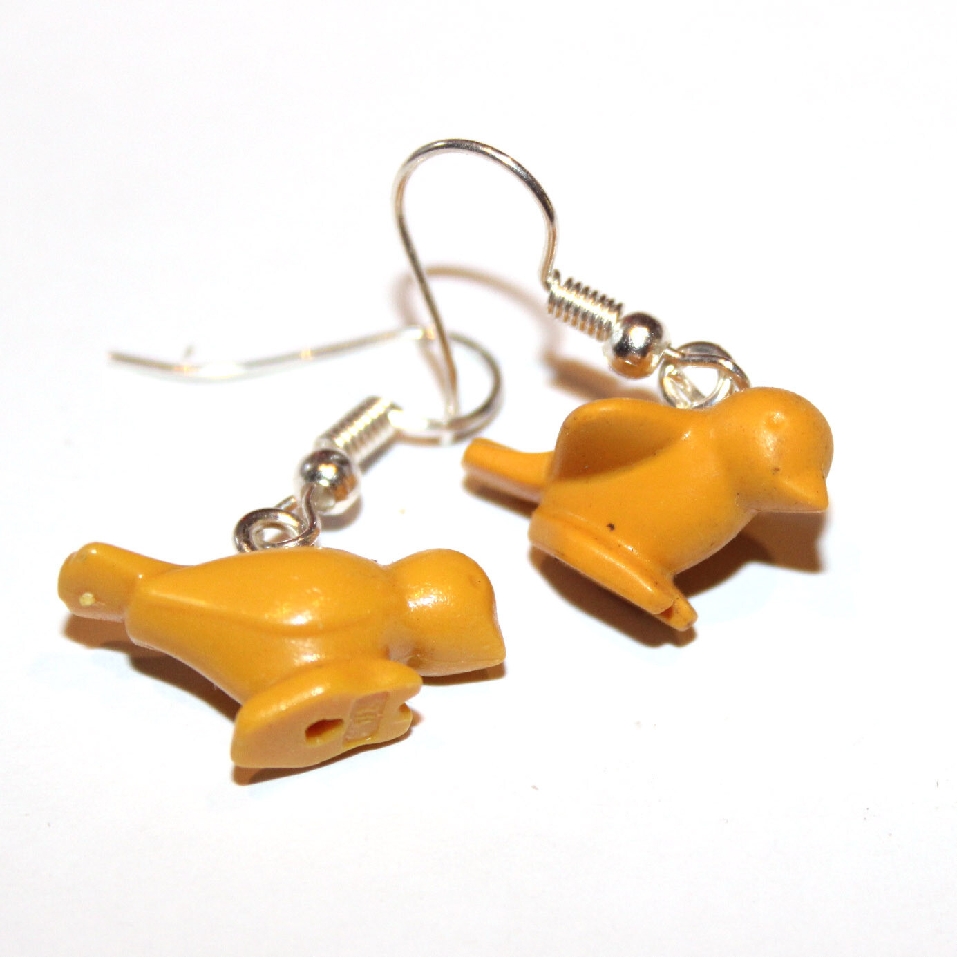 playmobil création boucles d'oreille oiseaux jaunes