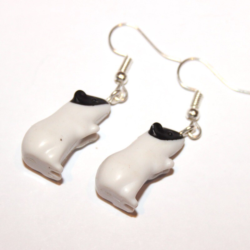 playmobil création boucles d'oreille hamster blanc