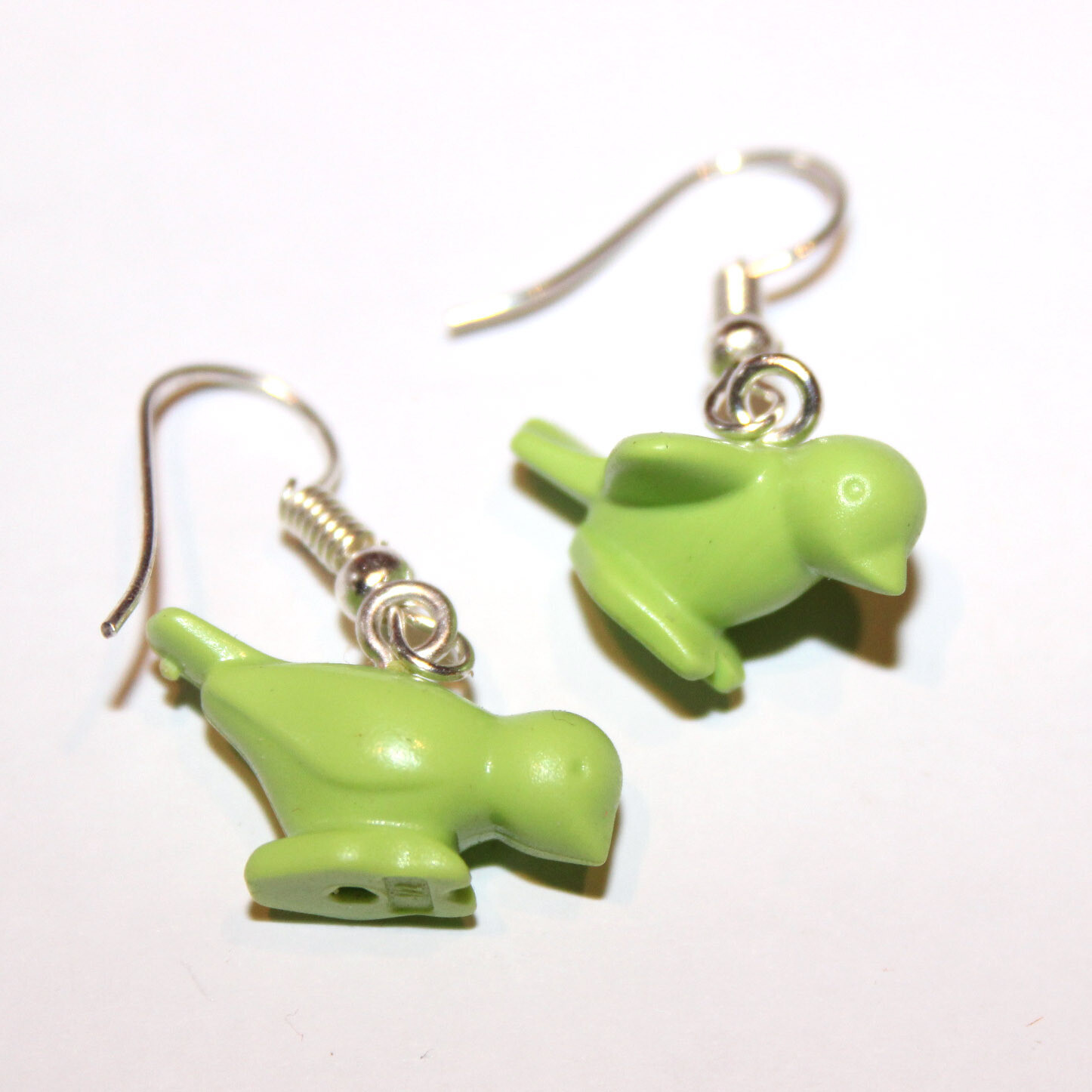 playmobil création boucles d'oreille oiseaux verts