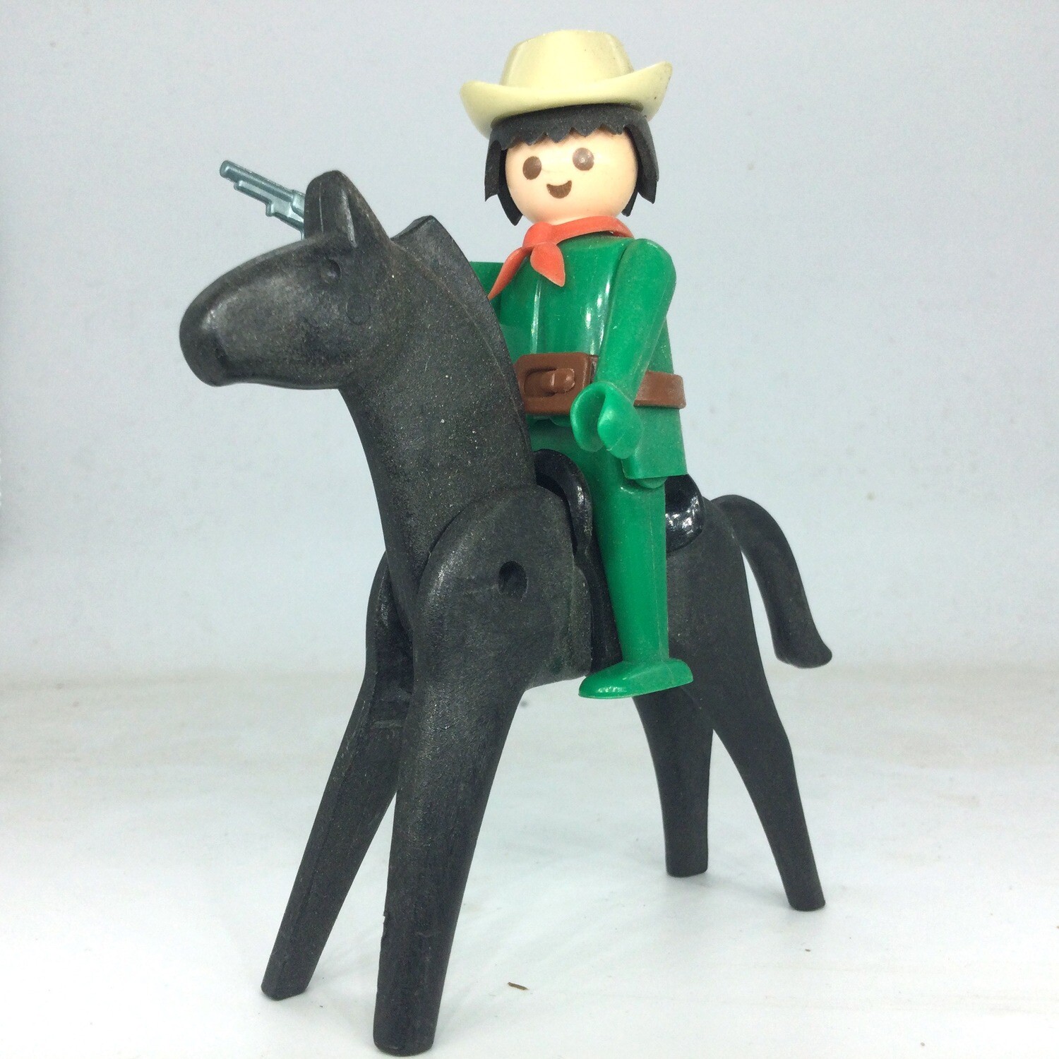 playmobil cow boy vert a cheval