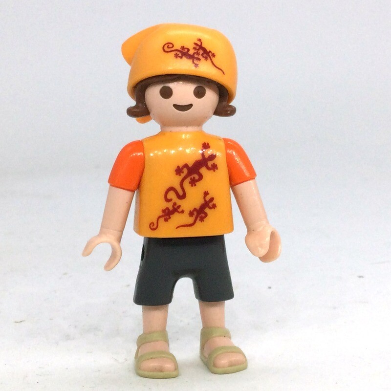 playmobil fillette lézard orange