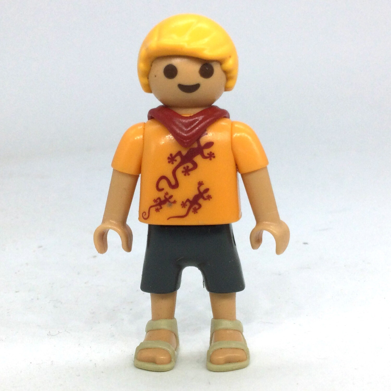 playmobil enfant lézard orange