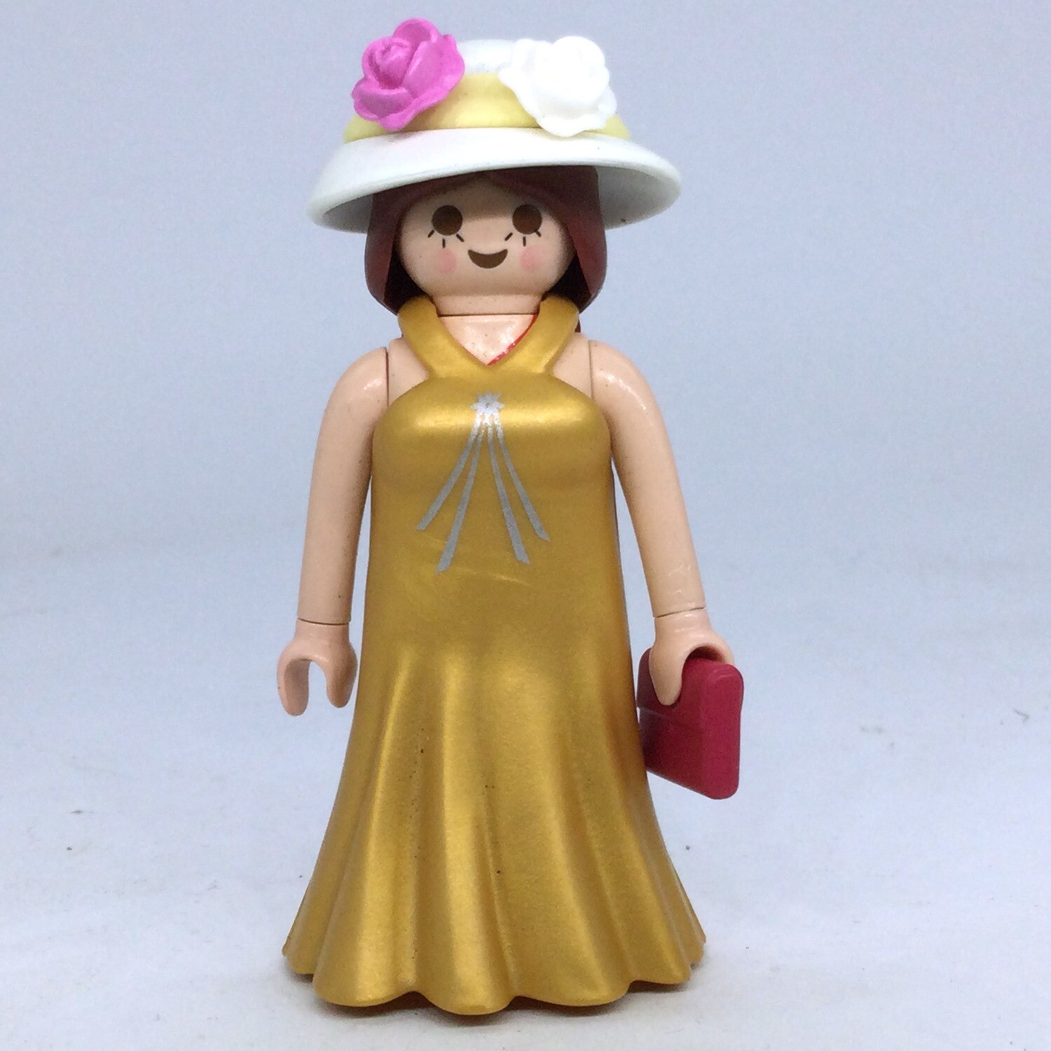 playmobil femme robe or chic