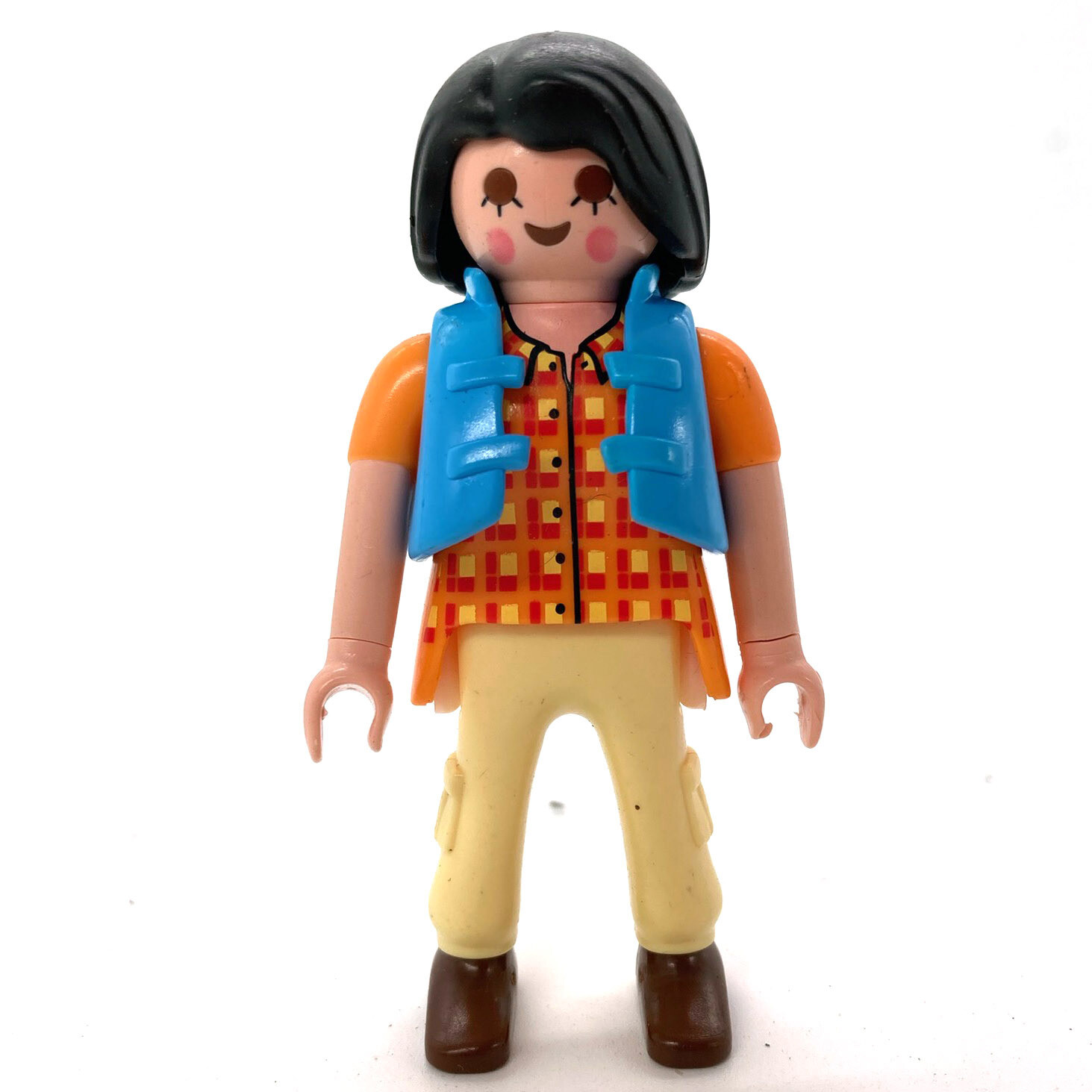 playmobil femme carreau orange