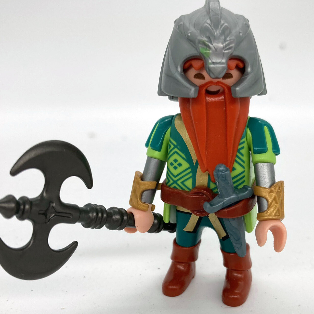 playmobil guerrier nain vert