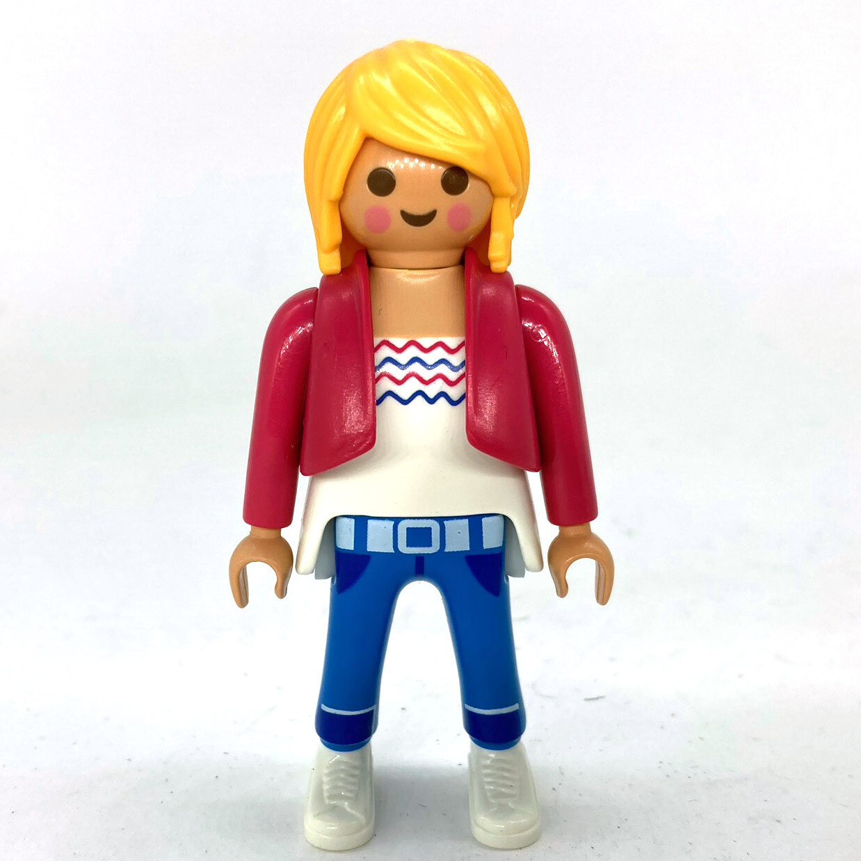 playmobil femme gilet rose