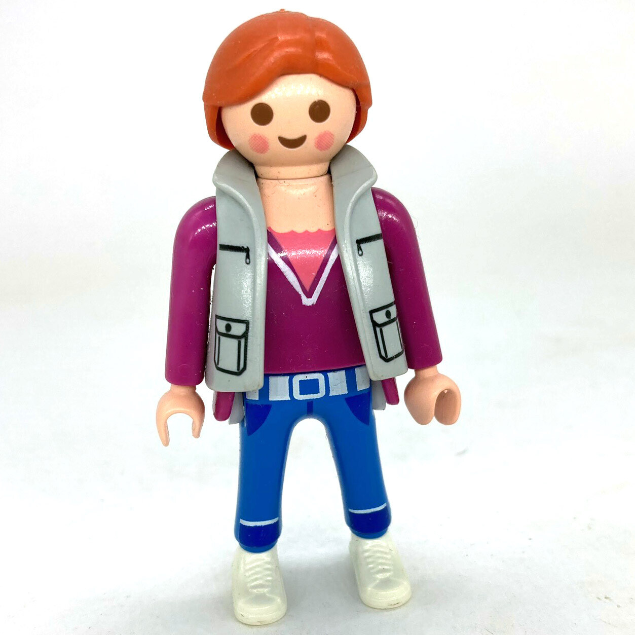 playmobil femme gilet gris