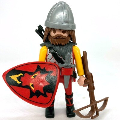 2 Figurines Playmobil Vintage - Chevalier Et Dragon Rouge/Noir - Univers Château - À Partir De 4 Ans