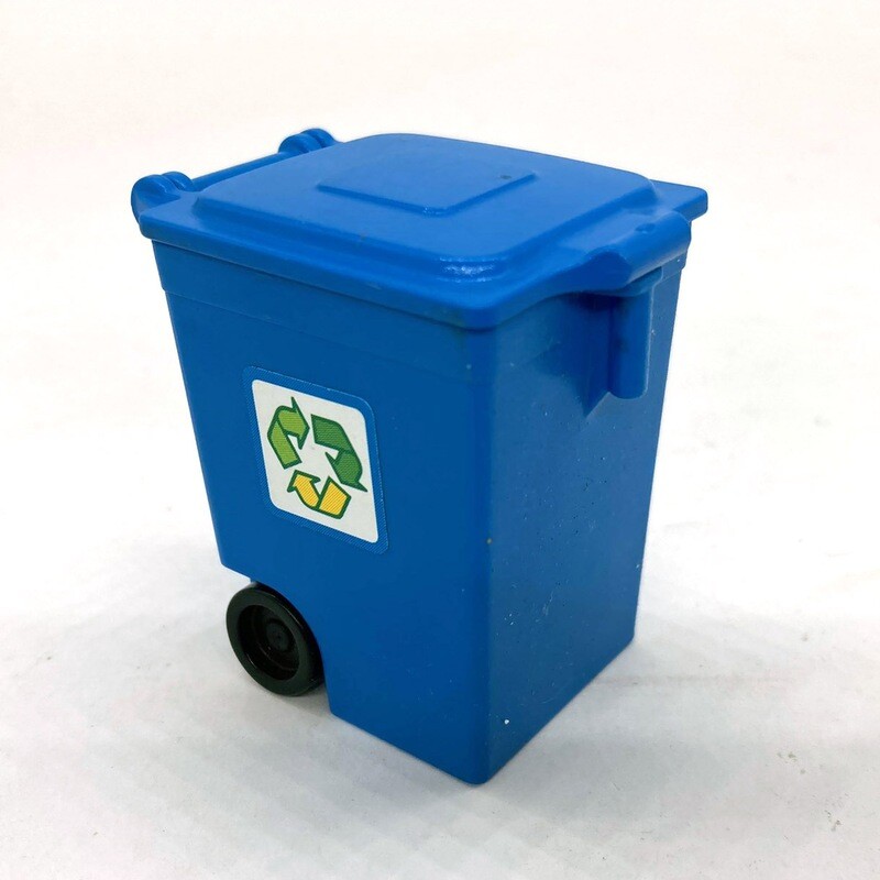 playmobil poubelle recyclage bleu
