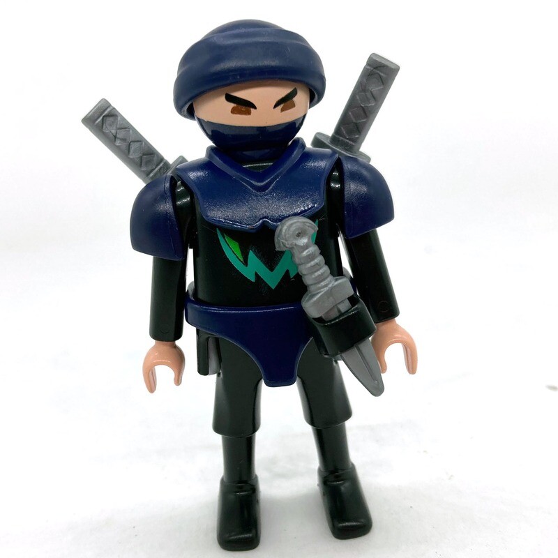 playmobil ninja bleu noir
