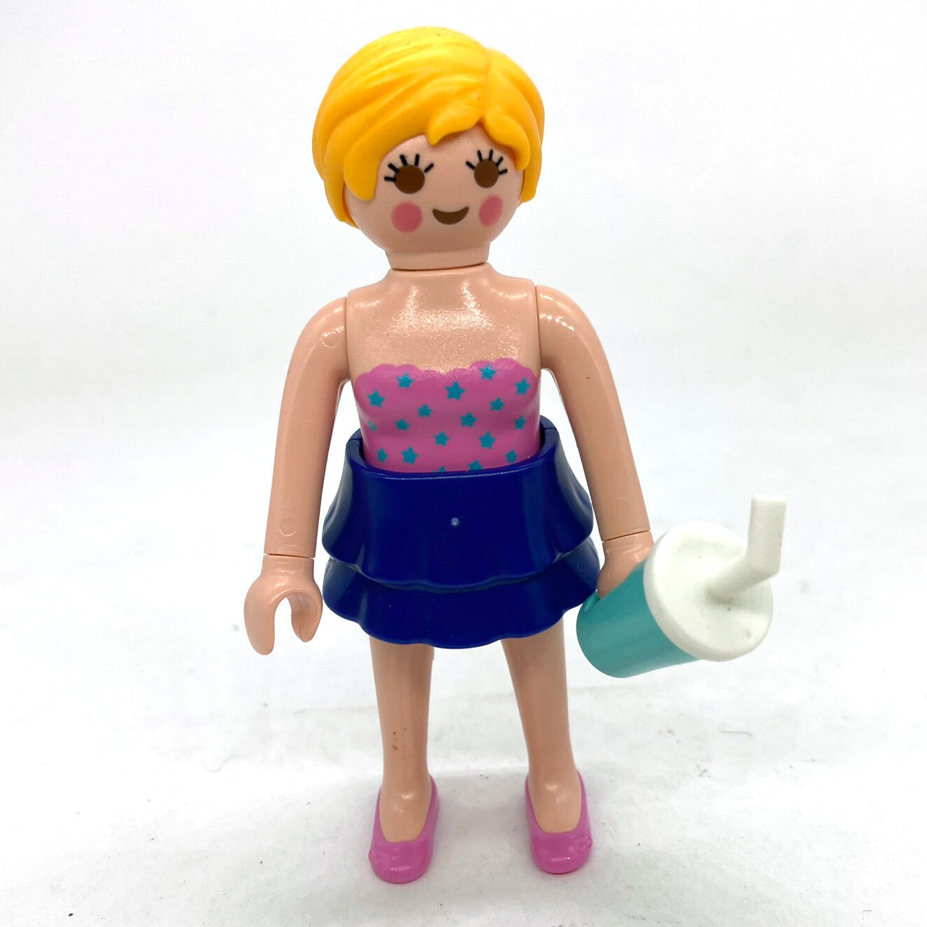 playmobil femme jupe bleu