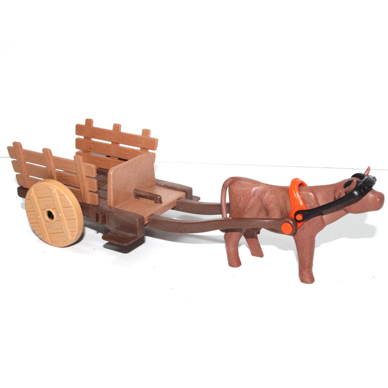 playmobil charrette marron boeuf