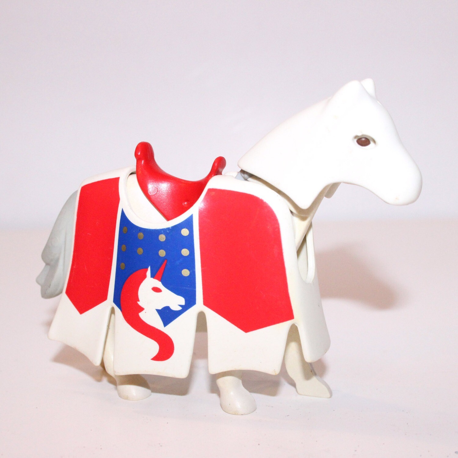 playmobil cheval apparat blanc rouge