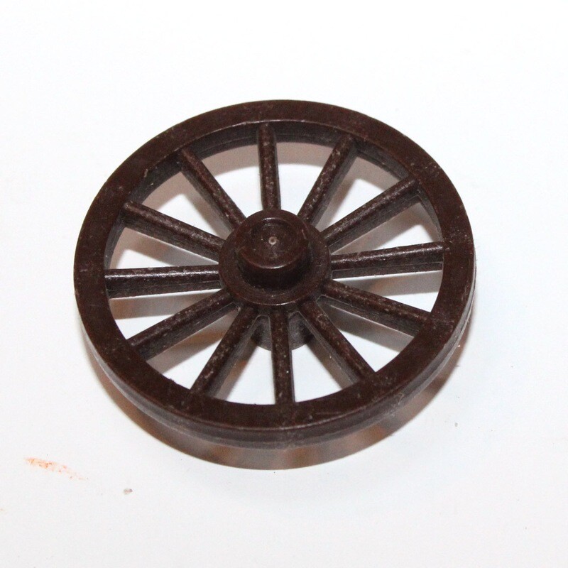 playmobil roue charriot  marron foncé