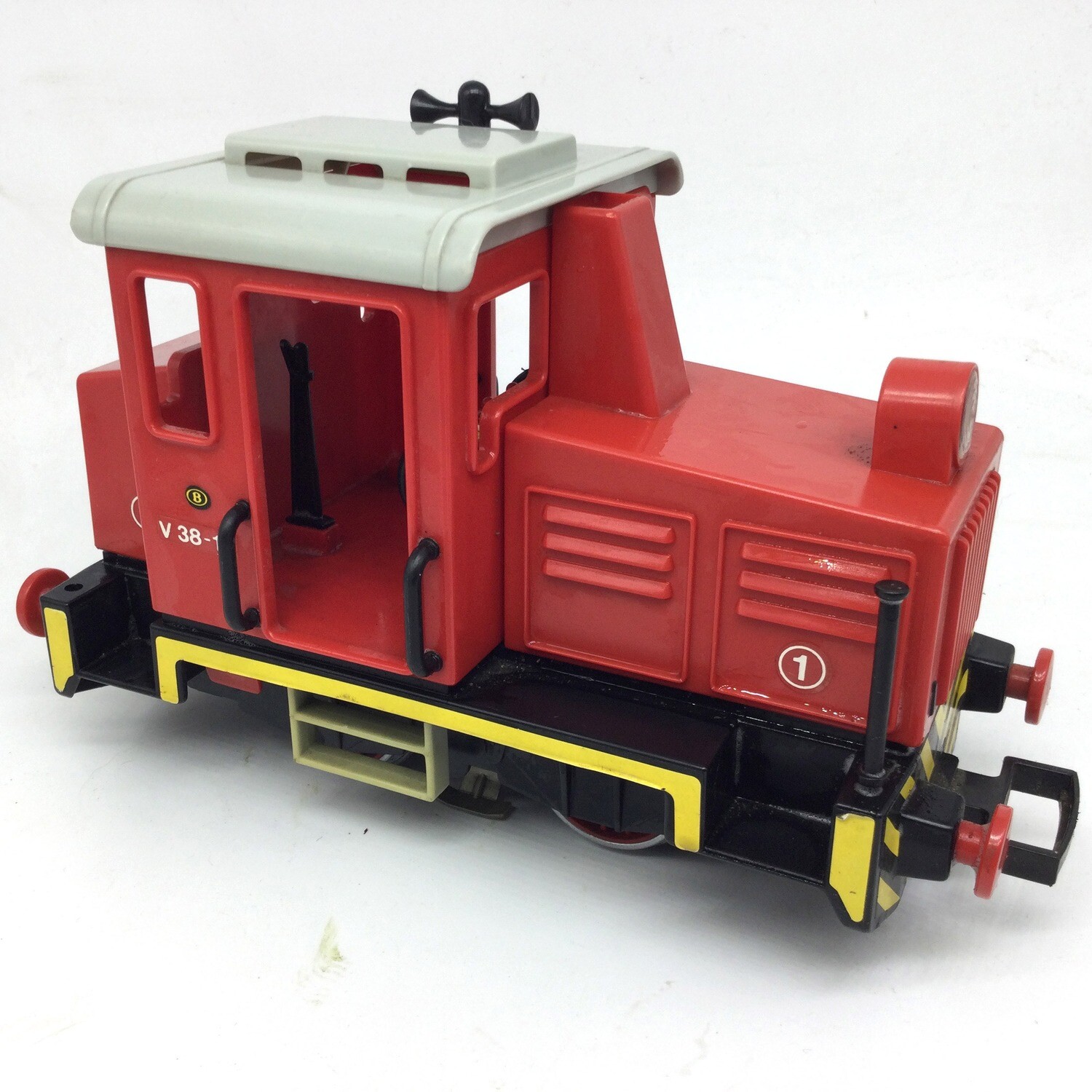 playmobil locomotive rouge toit gris