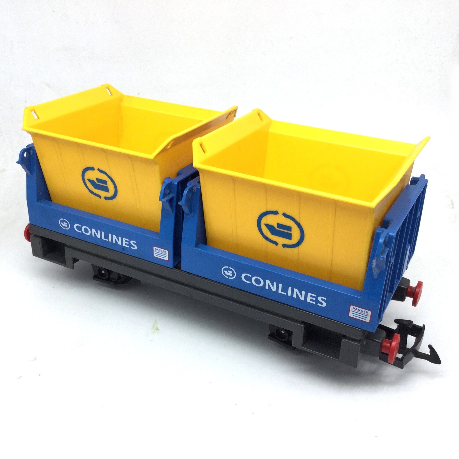 playmobil wagon charbon double jaune bleu