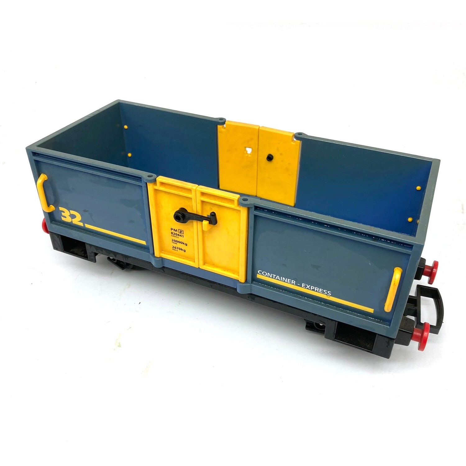 playmobil wagon demi transport bleu jaune