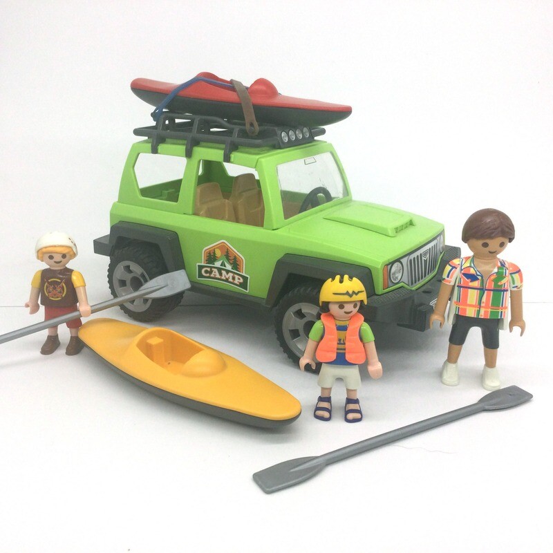 playmobil voiture famille kayak