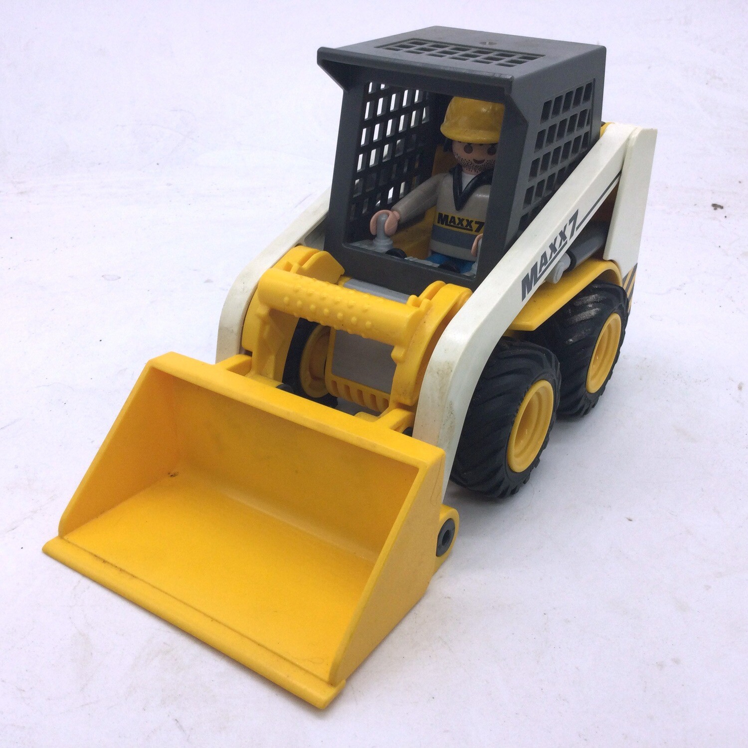 playmobil petit tractopelle blanc gris