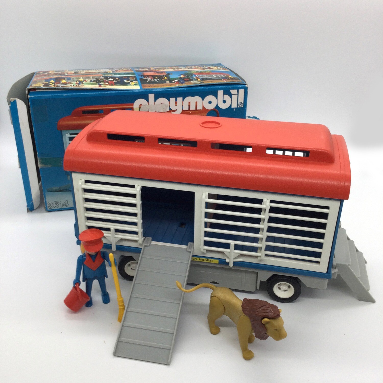 playmobil 3514 roulotte cirque cage vintage