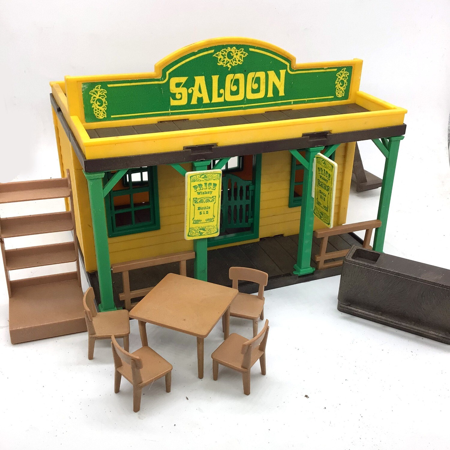 playmobil saloon affiche jaune vintage