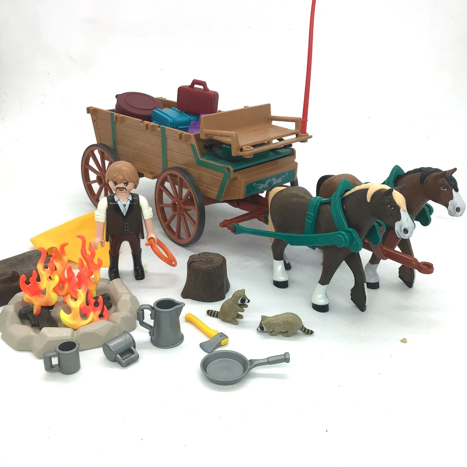 playmobil chariot western et bivouac