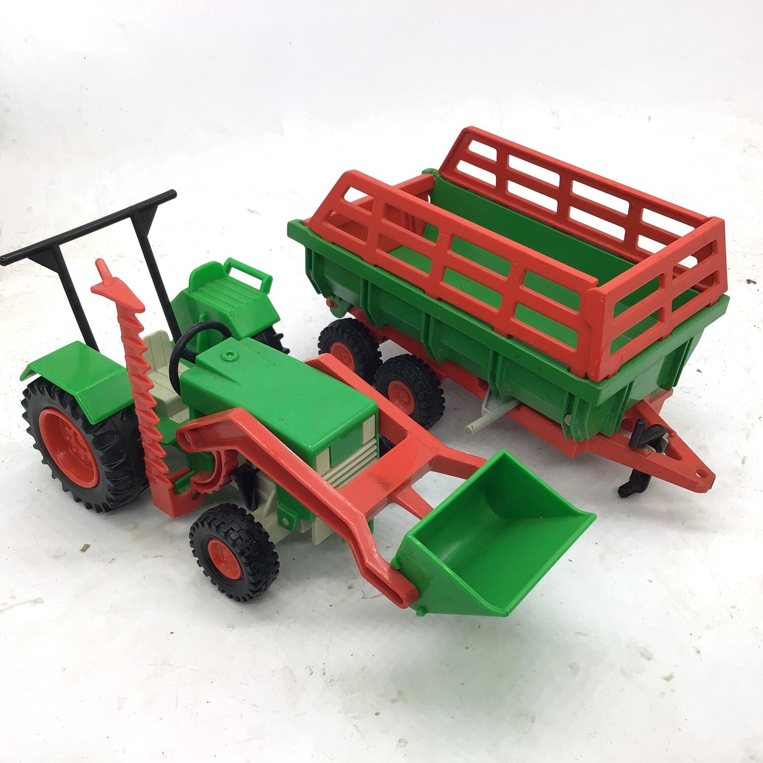 playmobil tracteur vert remorque vert benne