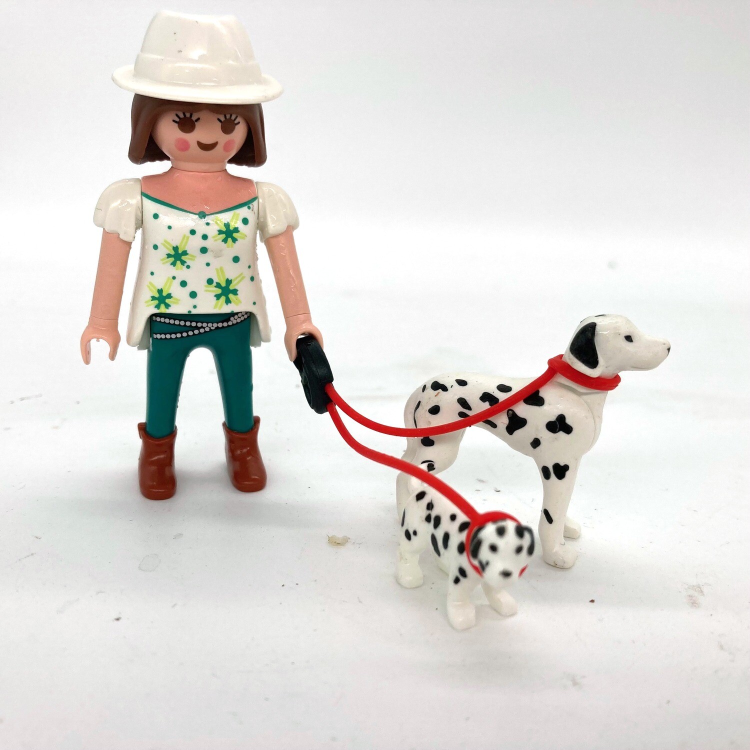 playmobil femme et chiens dalmatiens